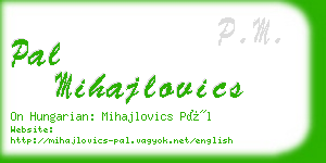 pal mihajlovics business card